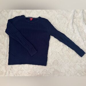 Izod Blue Crew Neck Sweater with Textured Knit